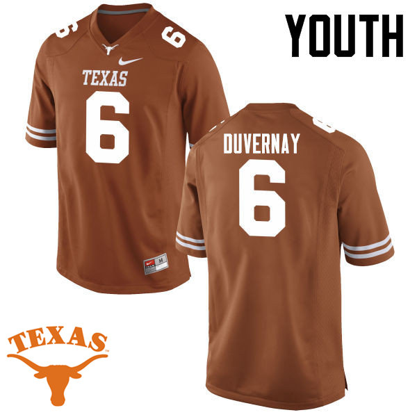 Youth #6 Devin Duvernay Texas Longhorns College Football Jerseys-Tex Orange